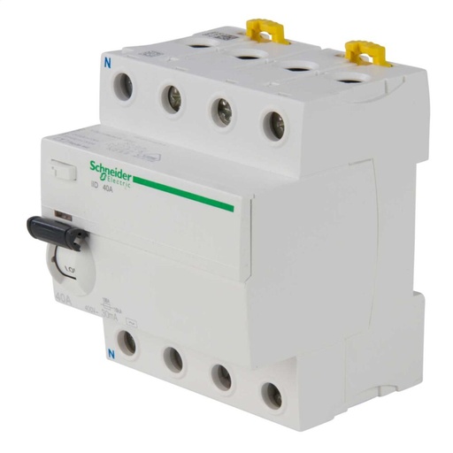 [EZ9R34440] 40AMP 4 POLE DIN RAIL BREAKER RCD 30MA, SCHNEIDER